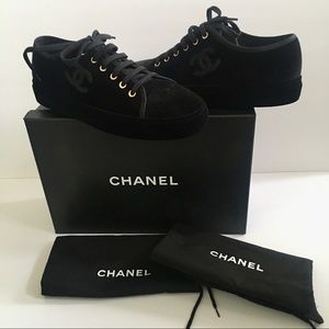 NWT-CHANEL VELVET SNEAKERS